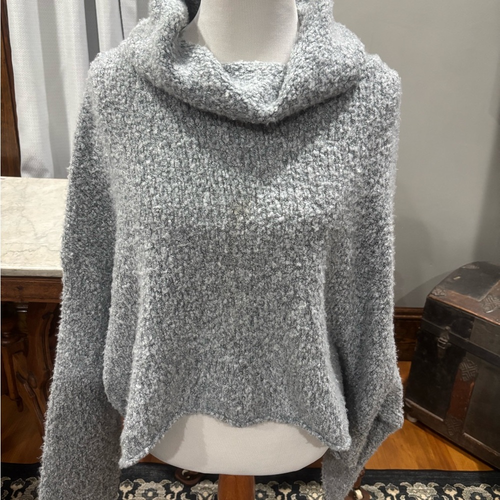 Free People Soft Gray Cowl Neck Sweater